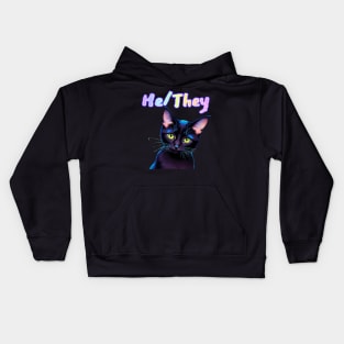 Batman - He/They Rainbow Text Heather Gray Kids Hoodie